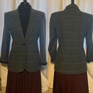 Vintage Wool Houndstooth Blazer